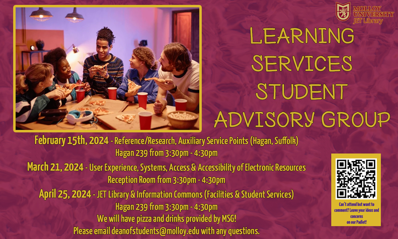 Learning Services Student Advisory Group flier