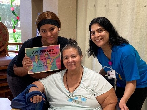 Students engaging with community