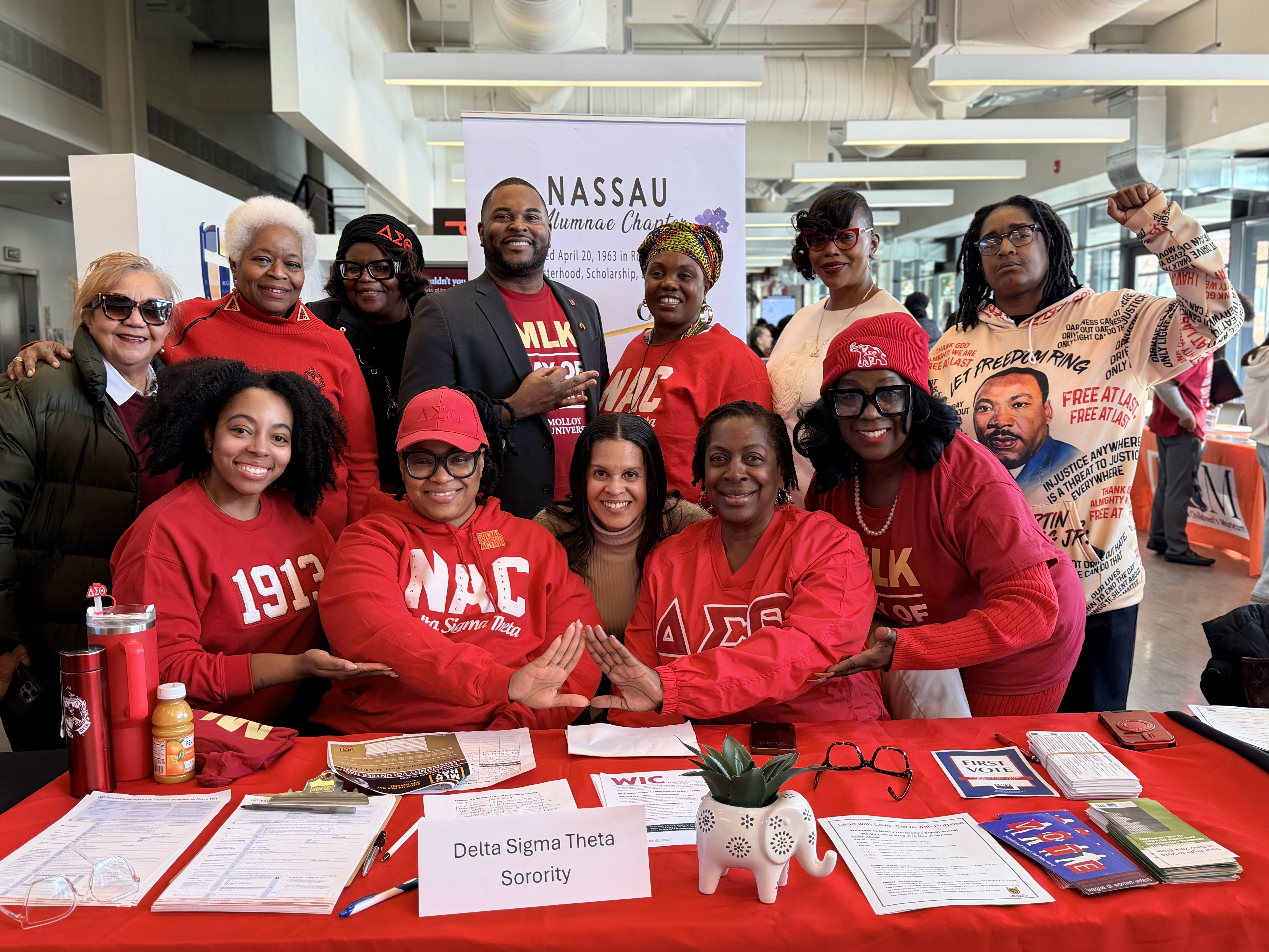 Members of Delta Sigma Theta with VP Mitchell.
