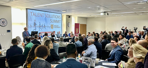 Molloy President James Lentini addresses the Talent Solutions Summit