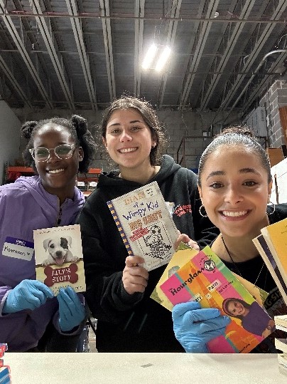 Students engaging with community