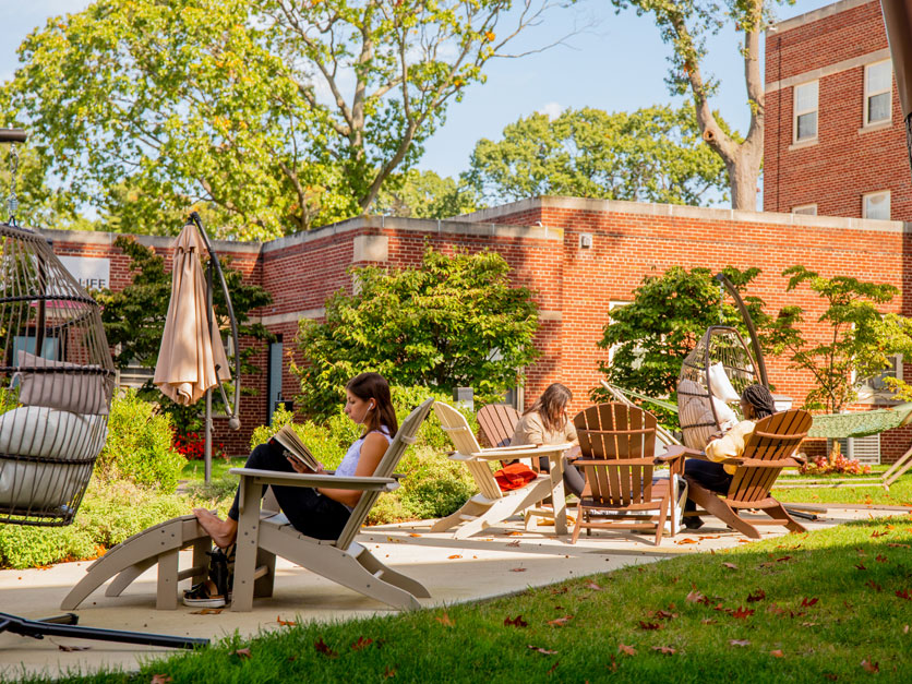 Relaxing at McGovern Plaza