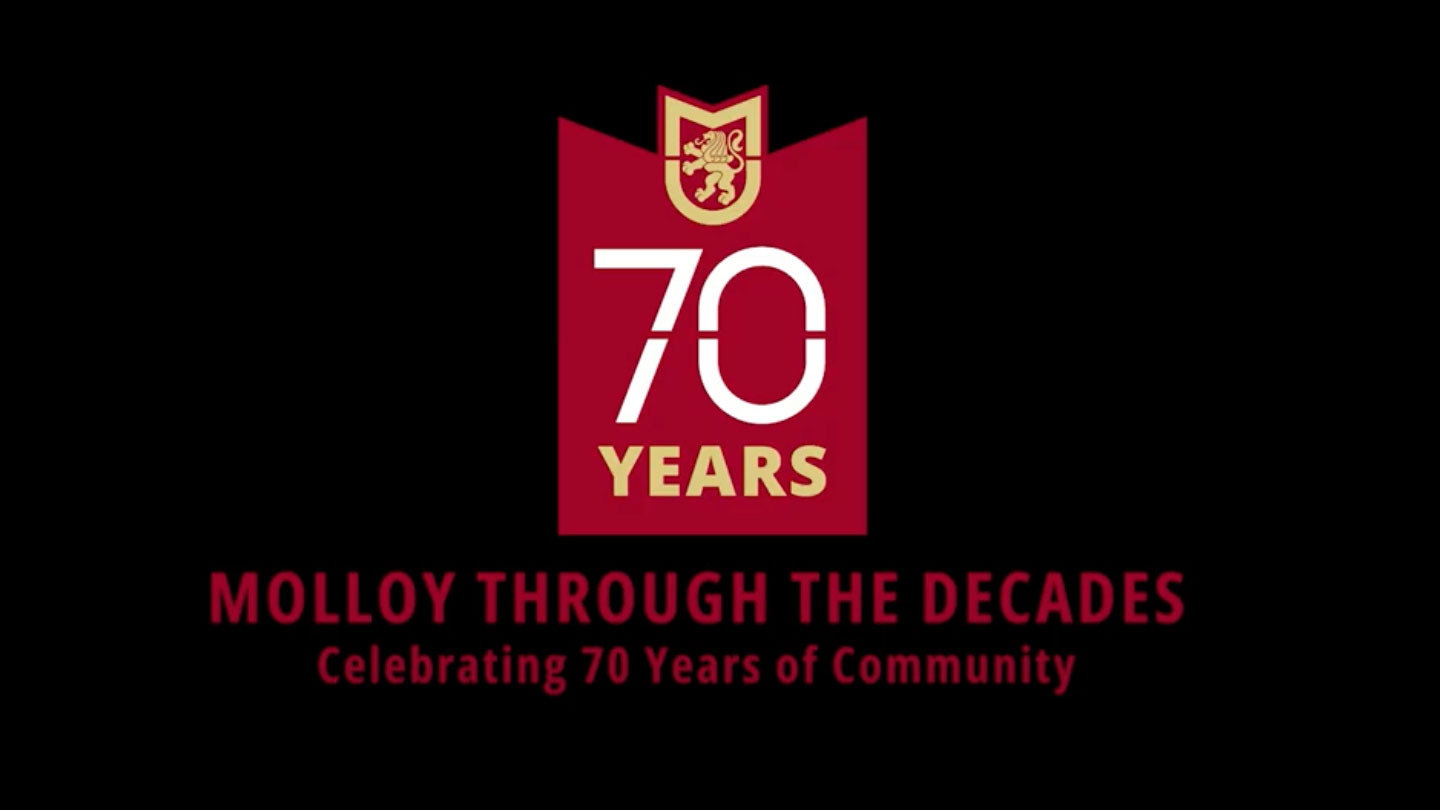 Molloy University horizontal 70th anniversary logo
