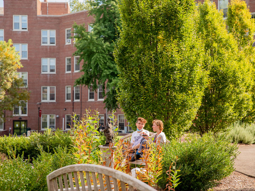 Students in the Shakespeare Garden