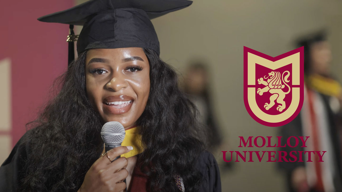 Headshot of Molloy University graduate Jaimee Rancy speaking about her experience at Molloy and in CSTEP