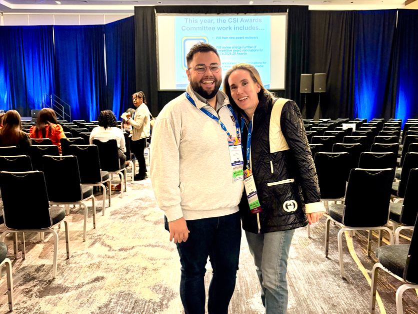 Chapter Faculty Advisors, Dr. Ray and Dr. V, at a CSI meeting in Philadelphia in 2025