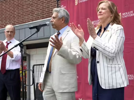 a ceremony in Rockville Centre marking Molloy’s official transition from a college to a university, officials announced the gift from S. Zaki Hossain, calling it one of the largest in the institution’s history.