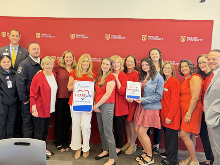 Photo at heartsafe event featuring students and other staff and workforce members 