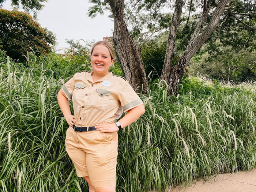 Bernadette Conway working at Disney's Animal Kingdom