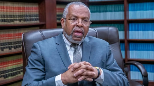 Brewington at his office in Hempstead earlier this year.
