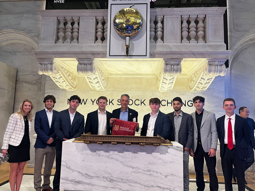 Students at the New York Stock Exchange