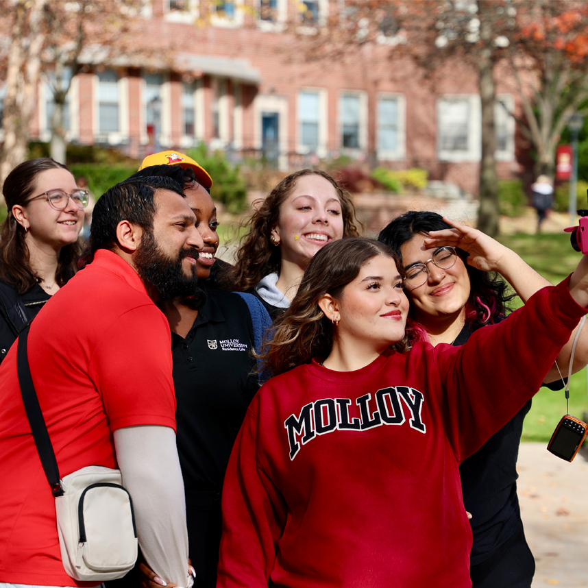 Students enjoying Molloy campus life.