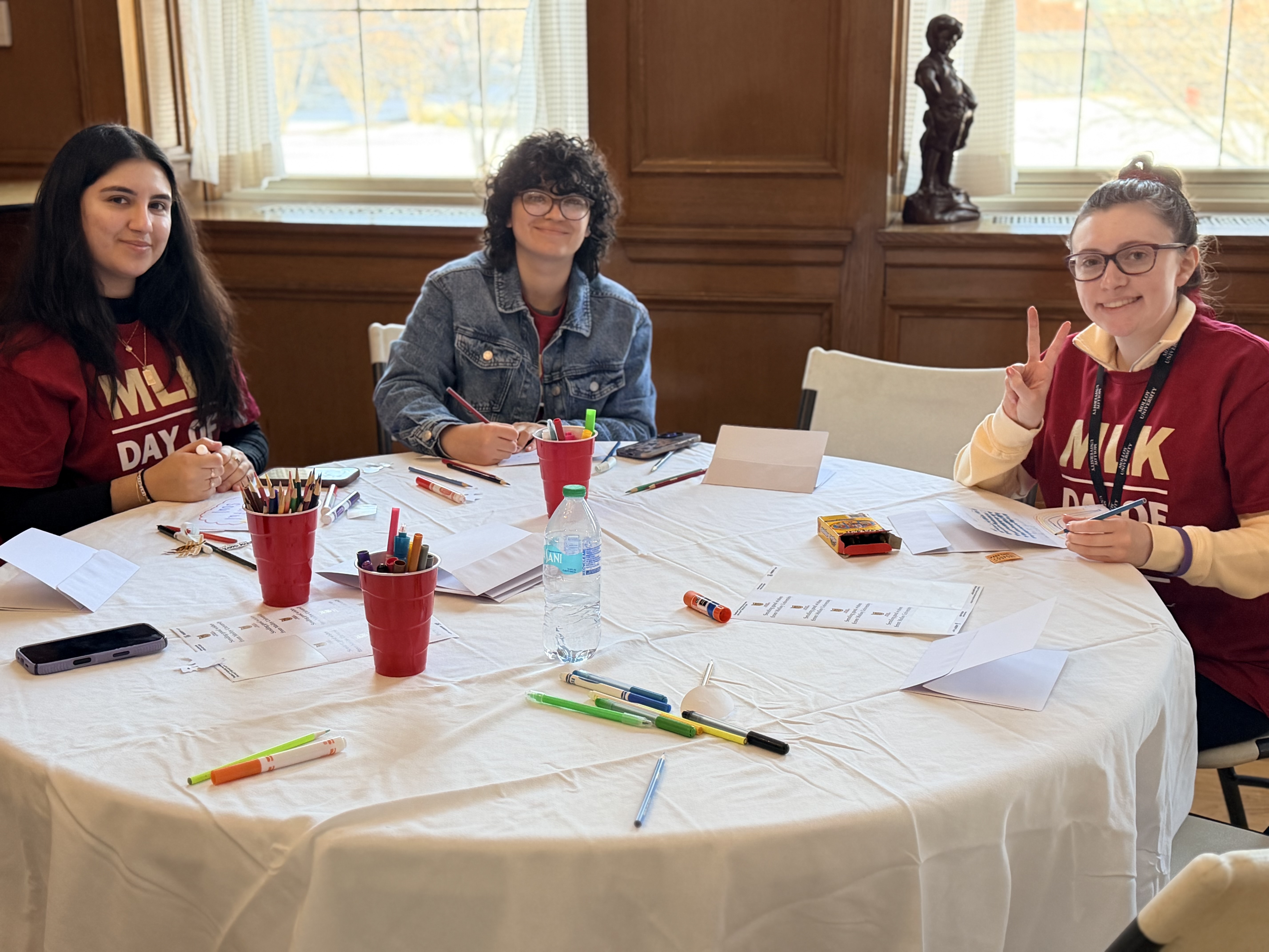Attendees making Smile Bags for donation.