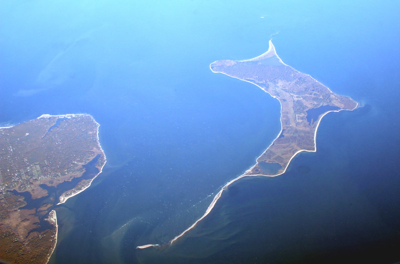 Aerial photo of Gardiners Island