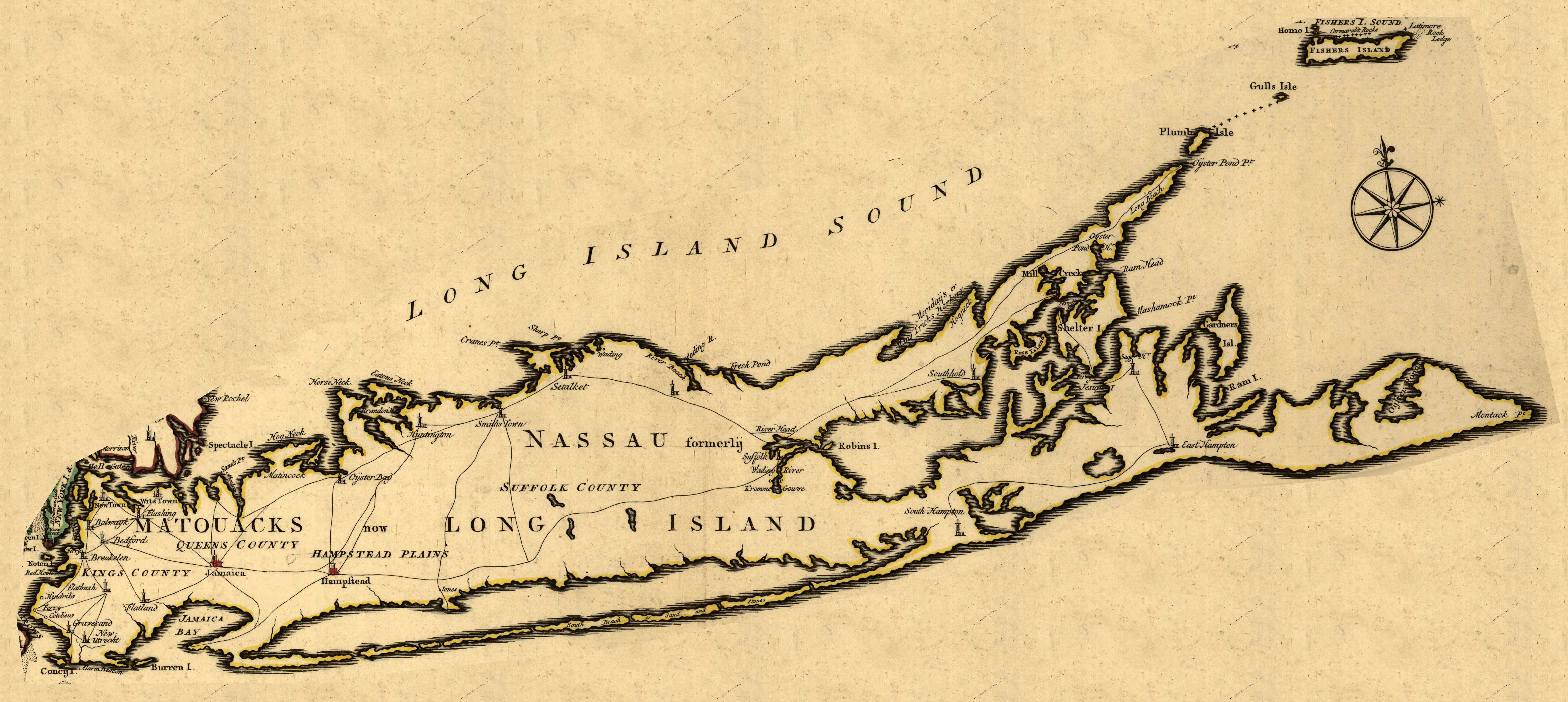 Historic map of Long Island