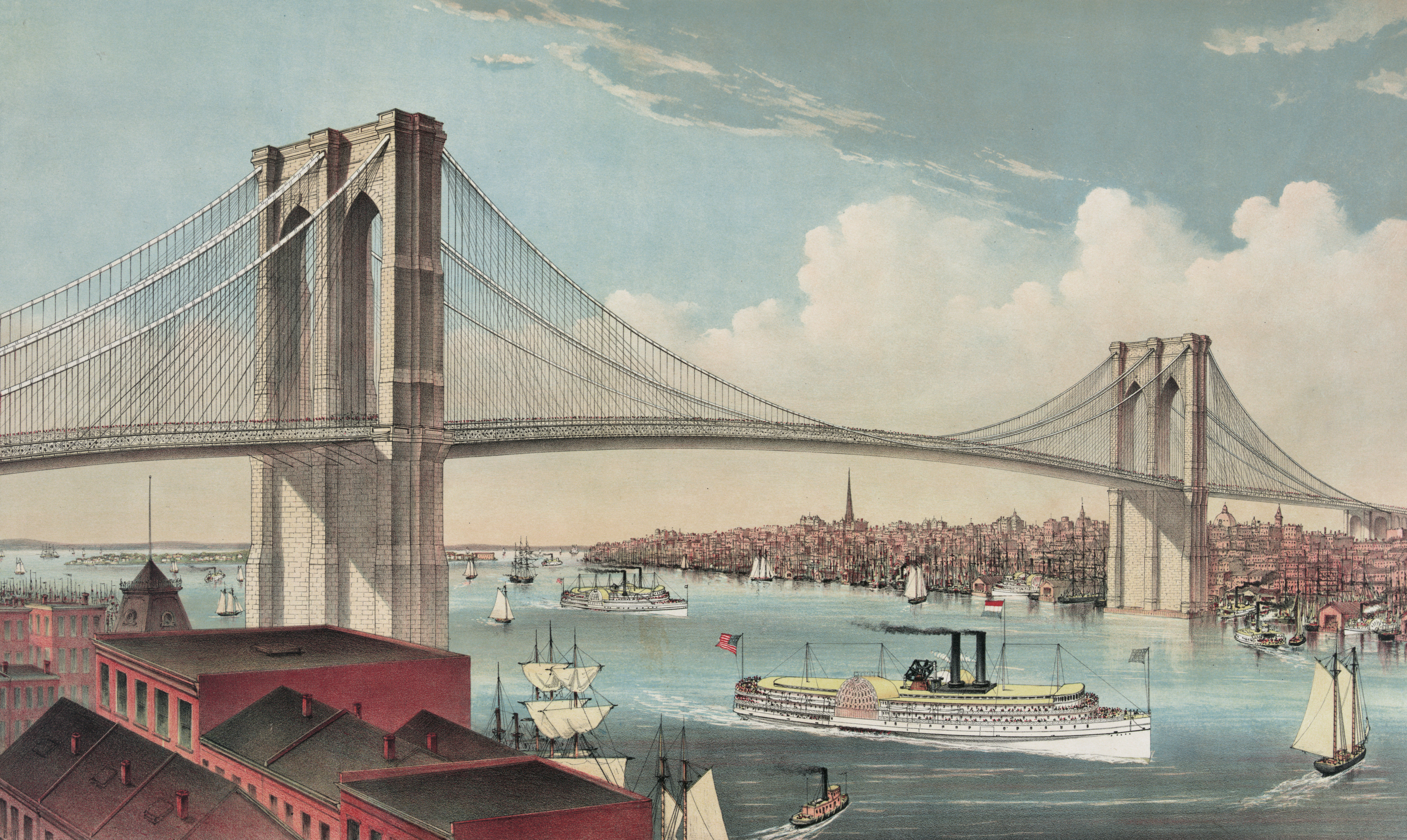 Illustration of the Brooklyn Bridge