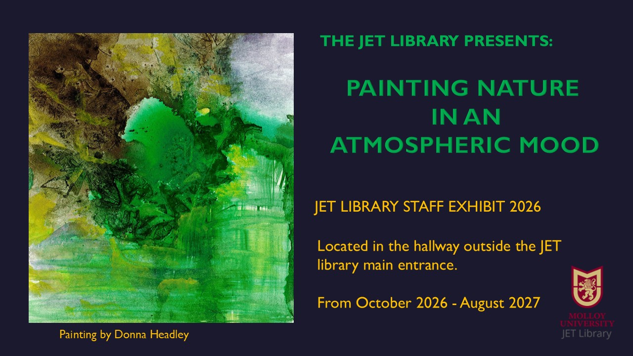 Flier for the 2026 Molloy JET Library Art Exhibition