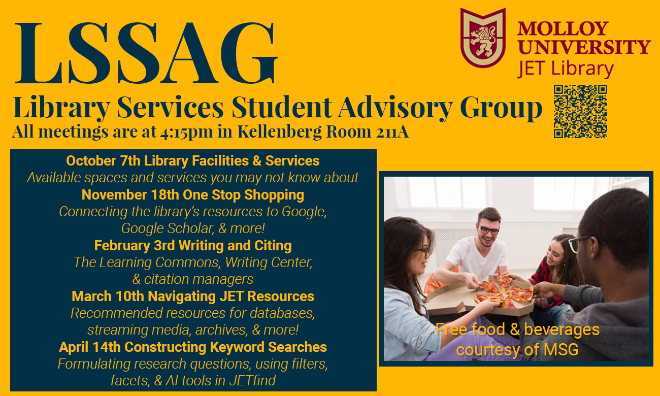 library student advisory group 2025-2026 calendar of events