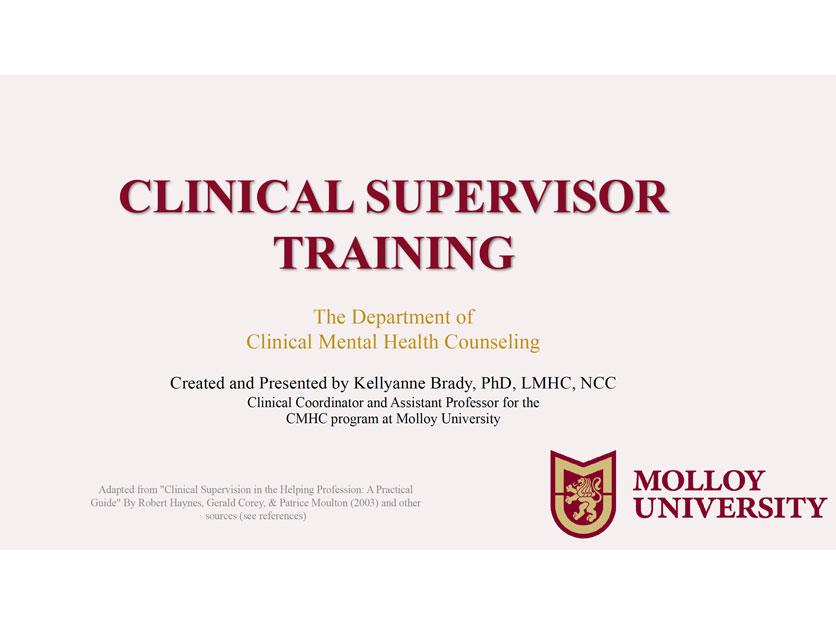 Clinical Supervisor Training Gallery Slide 1