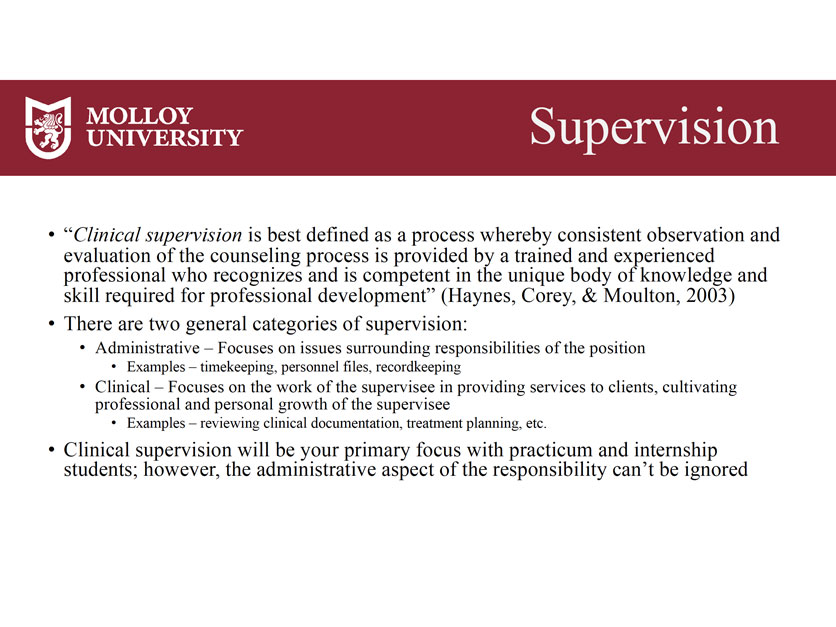 Clinical Supervisor Training Gallery Slide 5