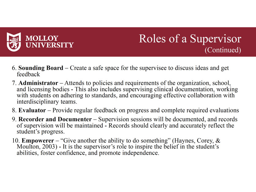 Clinical Supervisor Training Gallery Slide 9