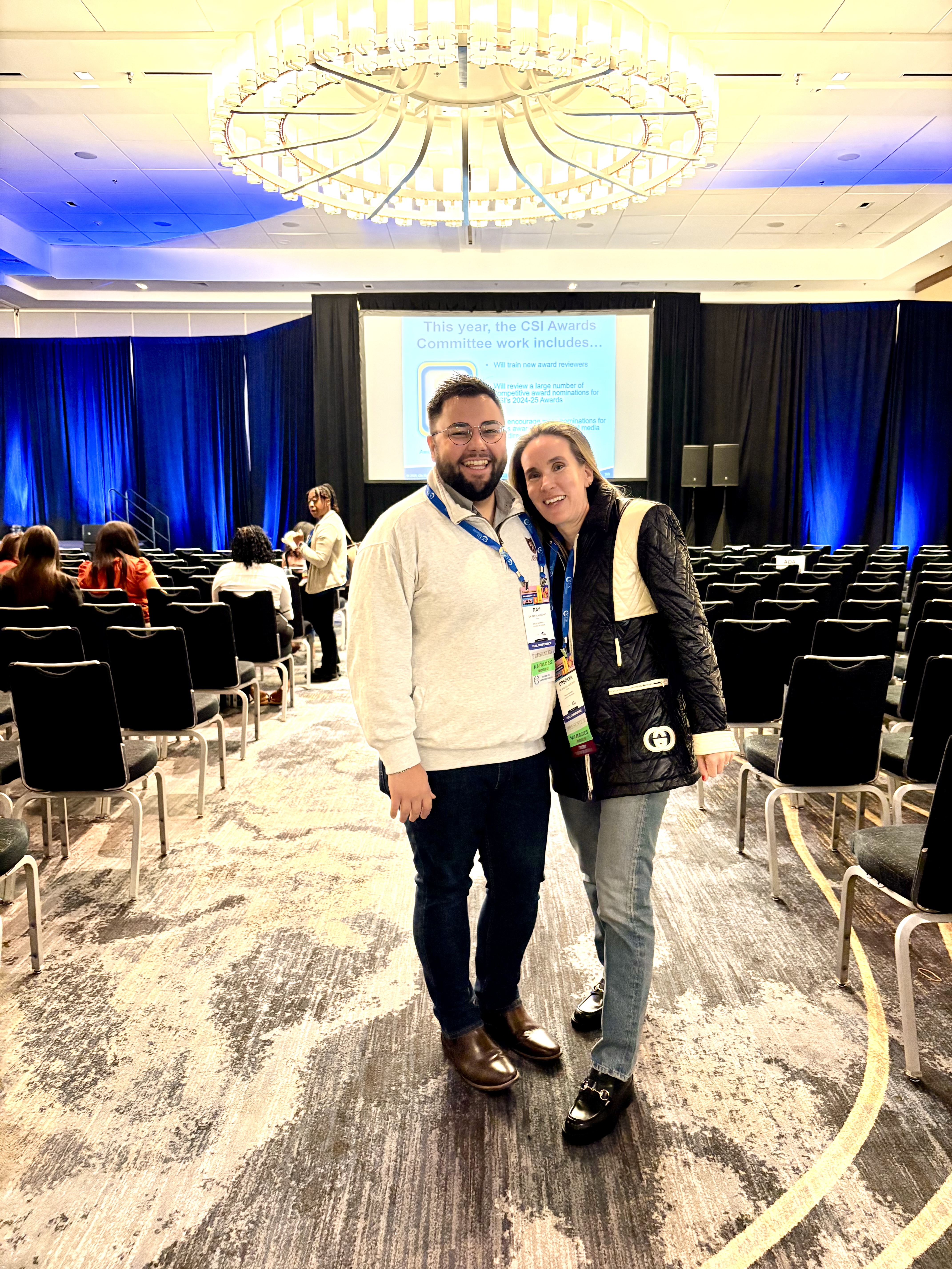 Chapter Faculty Advisors, Dr. Ray and Dr. V, at a CSI meeting in Philadelphia in 2025