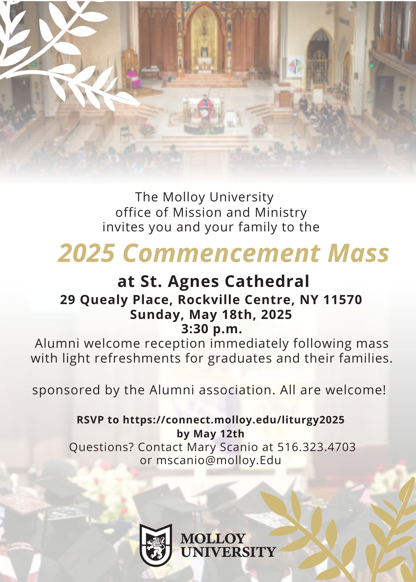 This image is the invitation to the Commencement Liturgy on May 18, 2025
