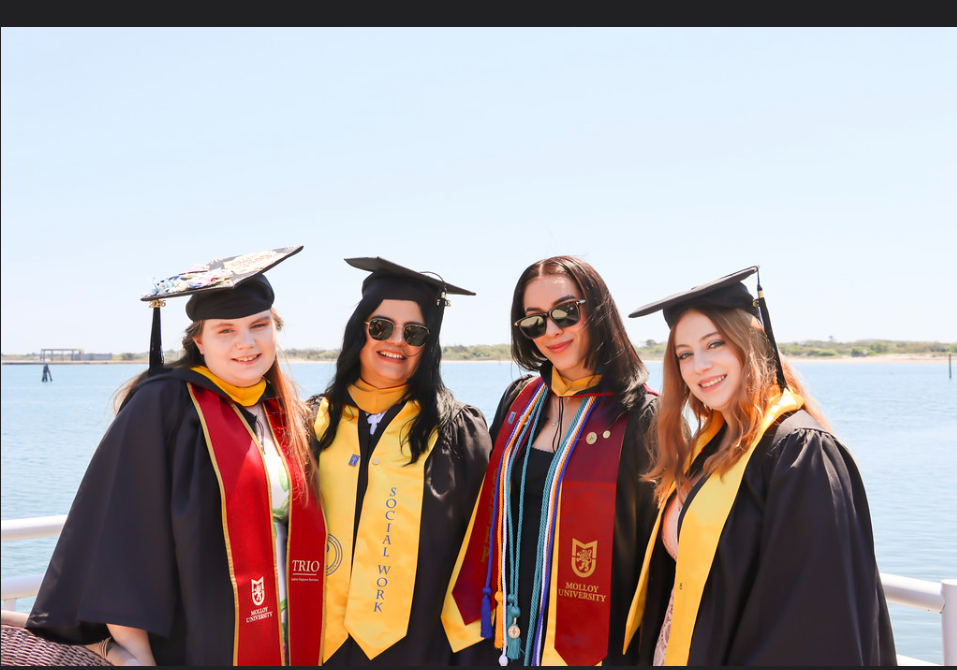 Female students at Commencement